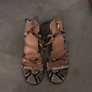 Leather never worn animal print madewell heels!